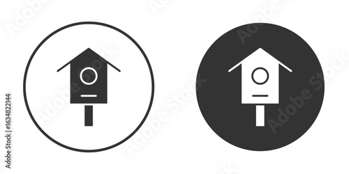 Bird house icons concept in solid versions. Flat design style.