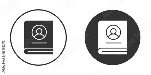 Biography icons concept in solid versions. Flat design style.