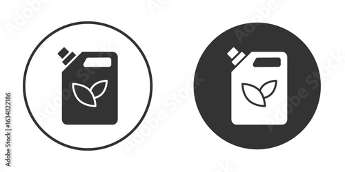 Biofuel canister icons concept in solid versions. Flat design style.