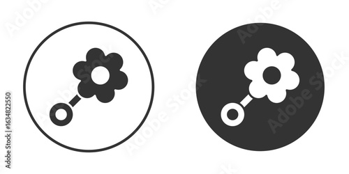 baby rattle icons concept in solid versions. Flat design style.