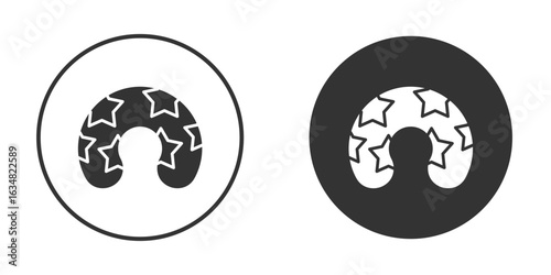 Baby orthopedic pillow icons concept in solid versions. Flat design style.