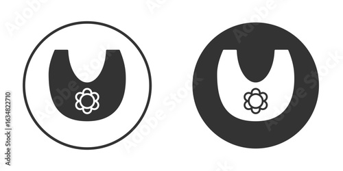 Baby bib icons concept in solid versions. Flat design style.