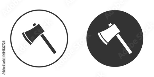 Axe icons concept in solid versions. Flat design style.