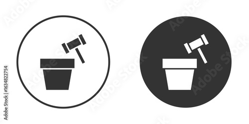 Auction icons concept in solid versions. Flat design style.