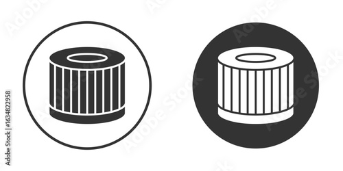 Air filter icons concept in solid versions. Flat design style.