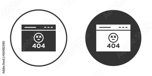 404 Error icons concept in solid versions. Flat design style.