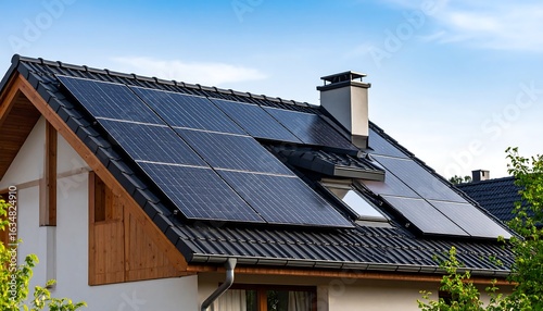 Solar panels on a house roof (2)