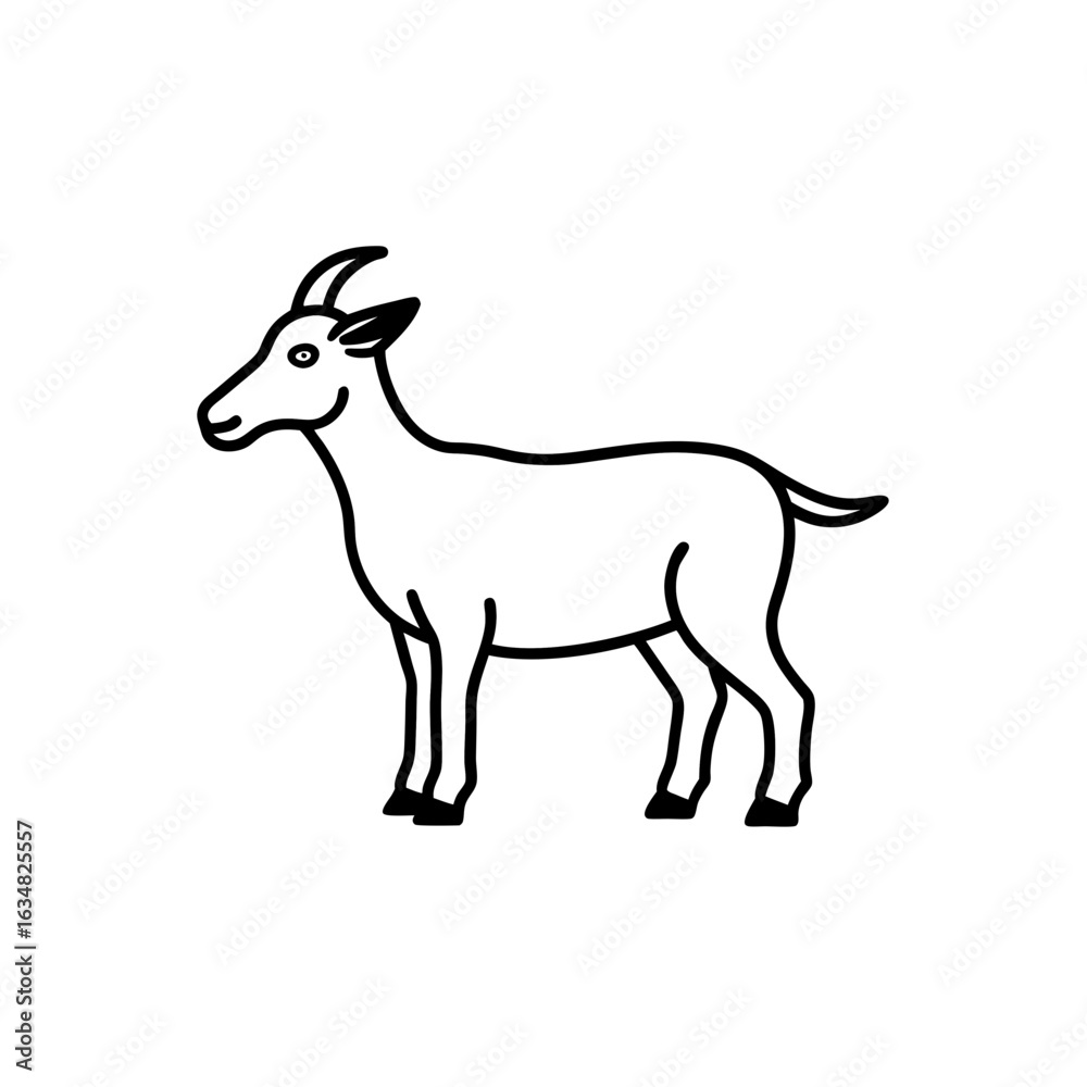 Fototapeta premium goat standing icon vector