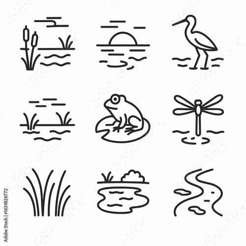 Wetland Vector Icons