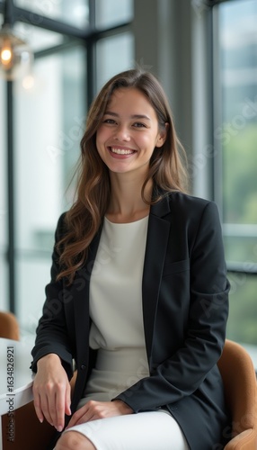 Confident young woman in a professional setting Free Download Confident young woman in a professional setting - GFXLoad