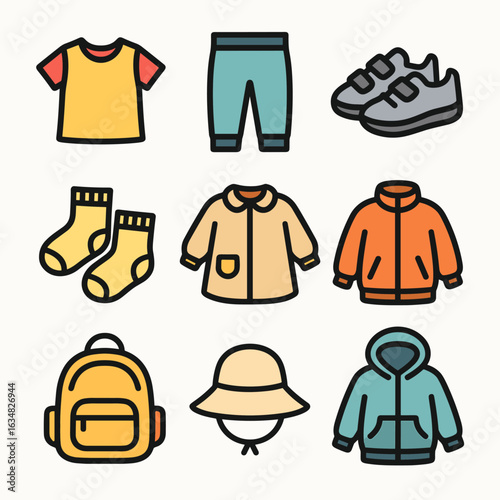 Preschool Clothing Icons