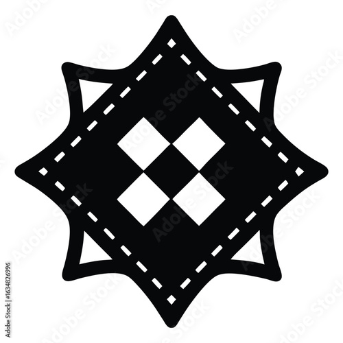 patchwork quilt vector icon