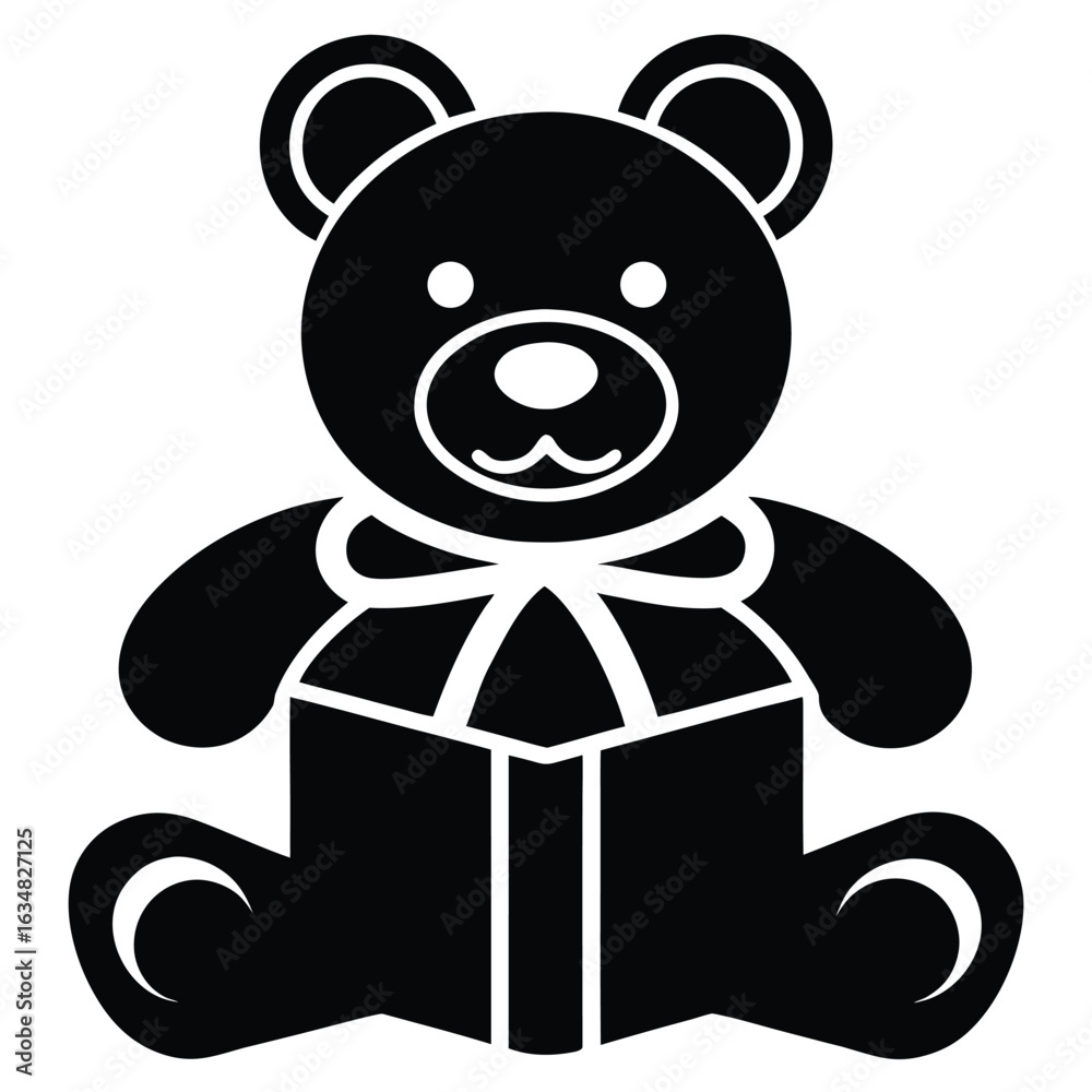 Obraz premium stuffed teddy bear gift vector icon