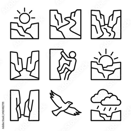 Canyon Outline Icons