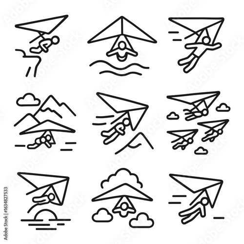 Hang Gliding Icons