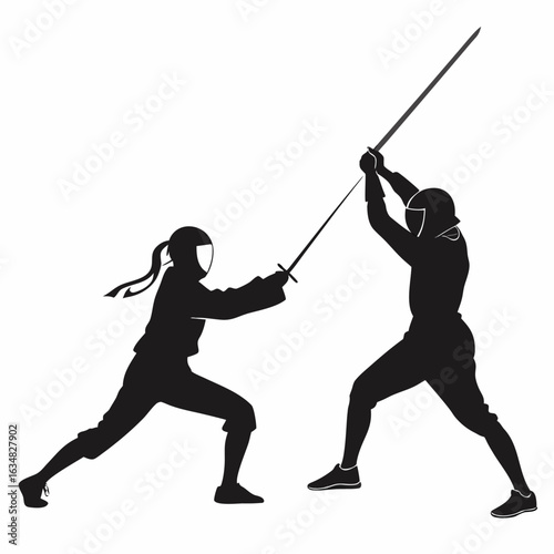 People Practicing Fencing
