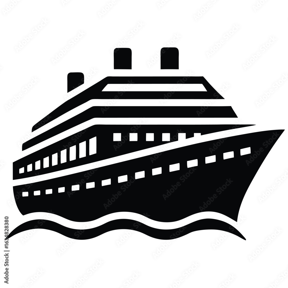 Obraz premium cruise ship vector icon