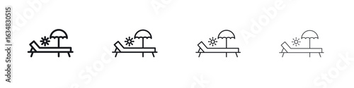 Sun bed icon Eps10. icons graphic design