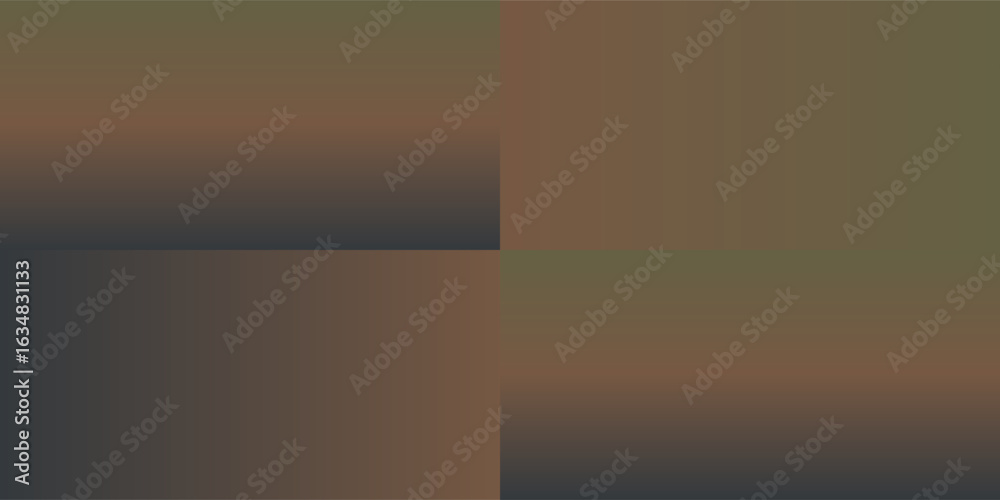 Fototapeta premium Abstract vector background divided into four equal rectangular quadrants, each featuring a seamless gradient in muted, earthy colors