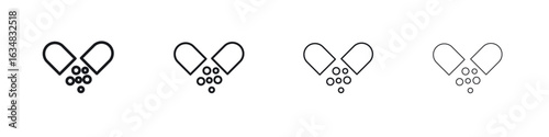 Open Capsule Pill icon Eps10. icons graphic design