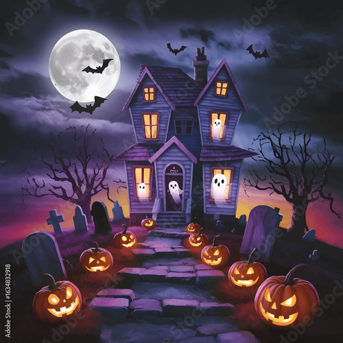 Happy Halloween Banner and T-shirt Vector Design.