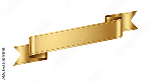 Isolated golden ribbon banner on a black background png, transparent, white background, ai generated, 