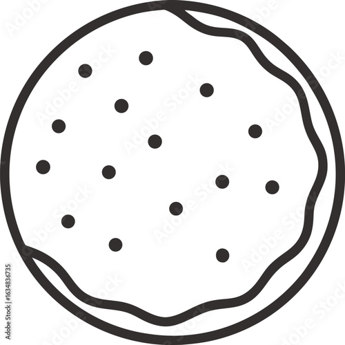 Flatbread Line Art Icon on a white background.