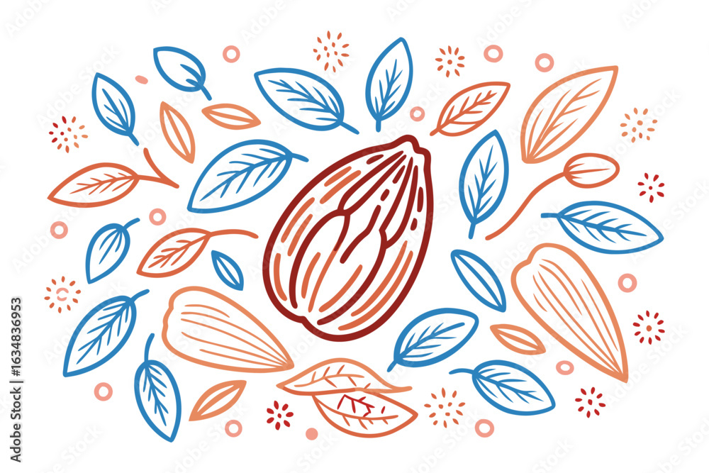Fototapeta premium Almond in white background