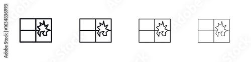 Broken window icon Eps10. icons graphic design