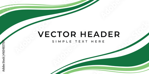 Green Curved Wave Lines Abstract Vector Banner Background Adobe Illustrator Artwork