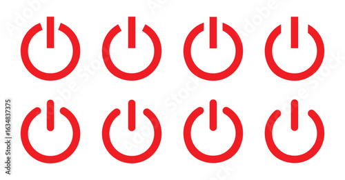 Power off Vectors. Shut down icon, on off power button, switch on switch off icon