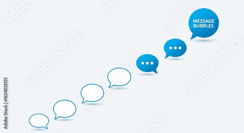 Series of speech bubbles showing communication and dialogue progression