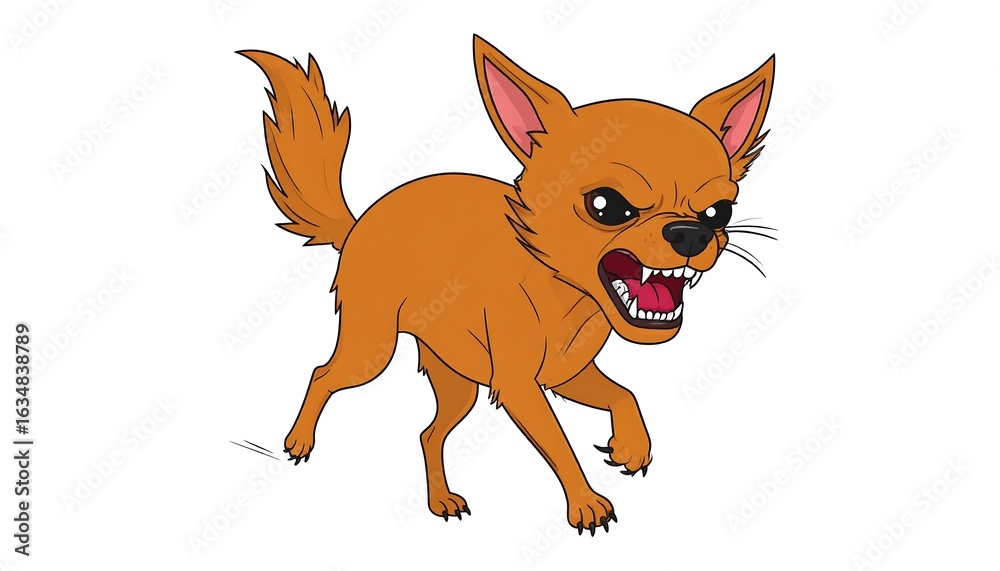 Obraz premium Aggressive cartoon dog