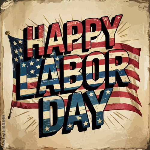 Happy labor day typography , Happy labor day lettering , labor day	
