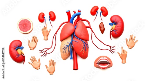 Human internal organs anatomy. Some parts of the human body.