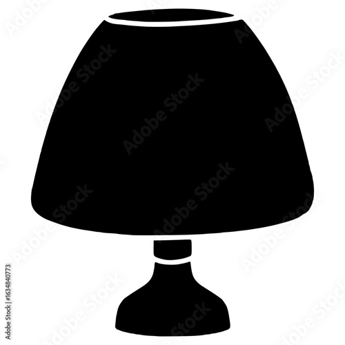 simple table sleep lamp for bedside hand drawn glyph illustration