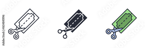 expences icon. Line, solid and filled outline colorful version, outline and filled vector sign. Idea Symbol, logo illustration. Vector graphics