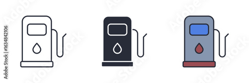 gas icon. Line, solid and filled outline colorful version, outline and filled vector sign. Idea Symbol, logo illustration. Vector graphics