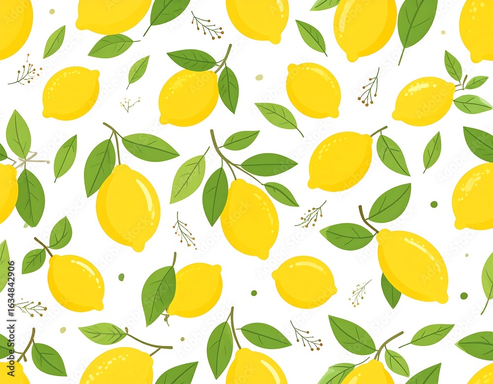 Fresh lemon pattern on white background Fresh lemon pattern on white background