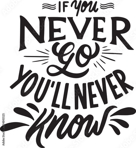 Lettering Motivational Quotes Sticker Informative Posts Tshirts printing inspirations Design Vector High Quality Illustration