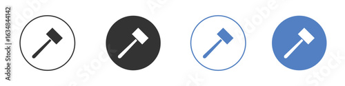 Wooden mallet icon for web design. pixel perfect flat icons
