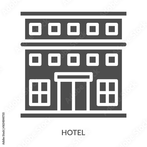 Hotel Icon Line Style. Design Vector Illustration