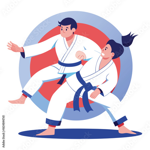 Two Martial Artists in Action
