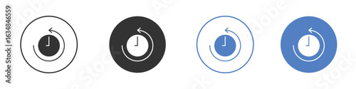 Rewind time icon for web design. pixel perfect flat icons