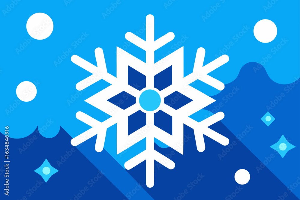 Fototapeta premium snowflake on blue background
