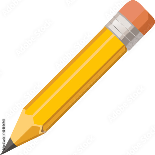 Vector illustration of a classic yellow pencil with eraser