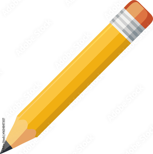 Vector illustration of a classic yellow pencil with eraser