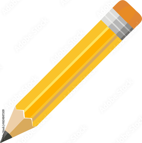Vector illustration of a classic yellow pencil with eraser