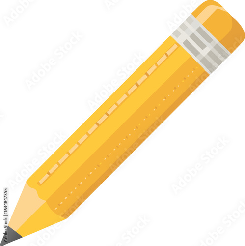 Vector illustration of a classic yellow pencil with eraser