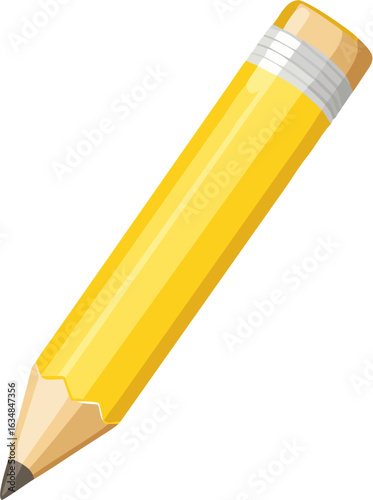 Vector illustration of a classic yellow pencil with eraser